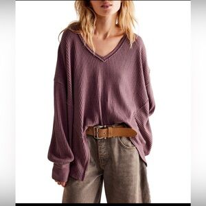 Free People Coraline V-Neck Waffle Thermal